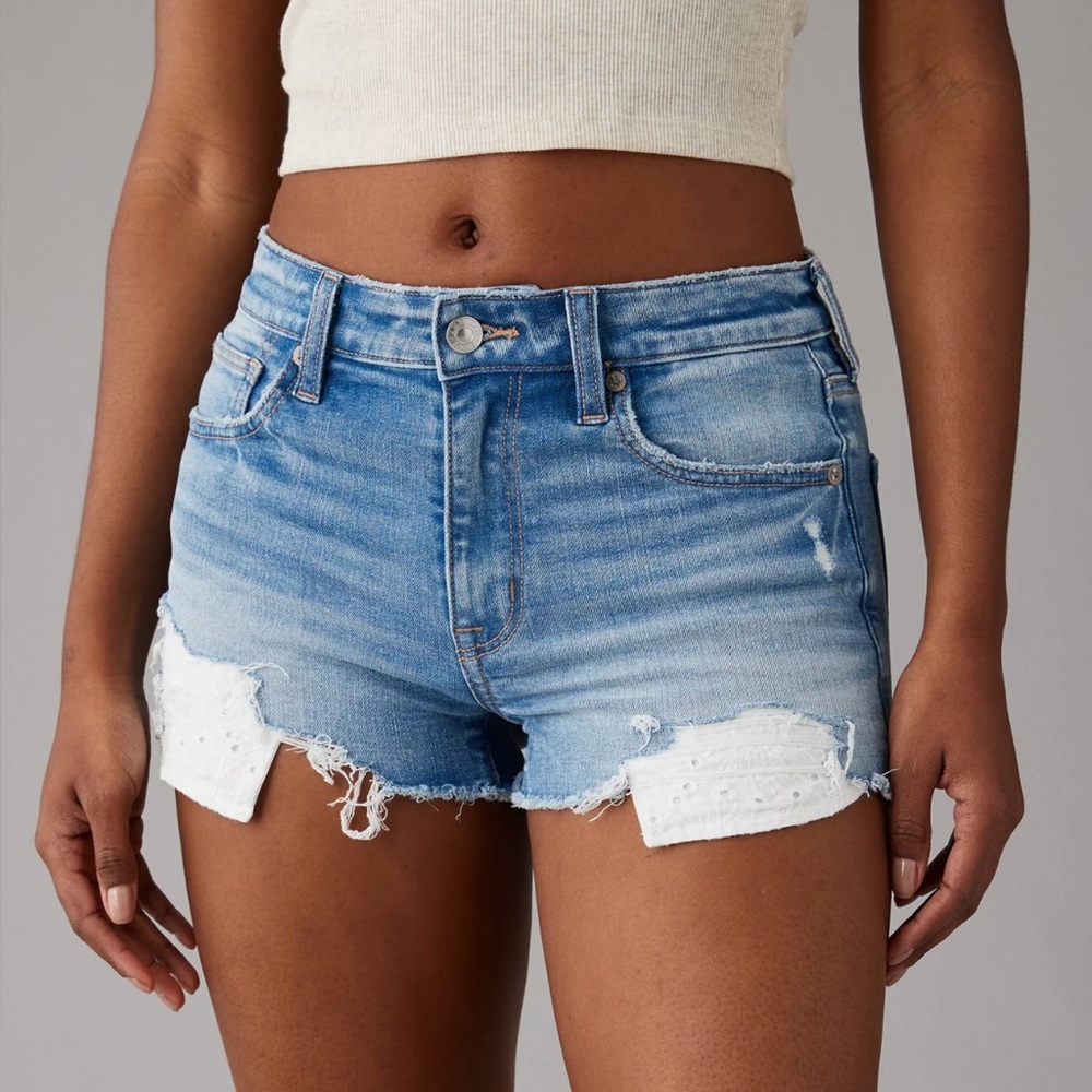 American Eagle Outfitters Women's Blue Denim Shorts Next Level Stretch
